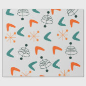 Middeleeuwse moderne atoomboommerken cadeaupapier (Vlak)