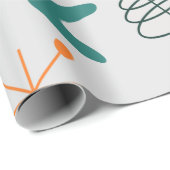 Middeleeuwse moderne atoomboommerken cadeaupapier (Rol Hoek)