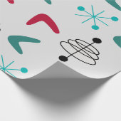 Middeleeuwse moderne atoomboommerken cadeaupapier (Hoek)