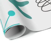 Middeleeuwse moderne atoomboommerken cadeaupapier (Rol Hoek)