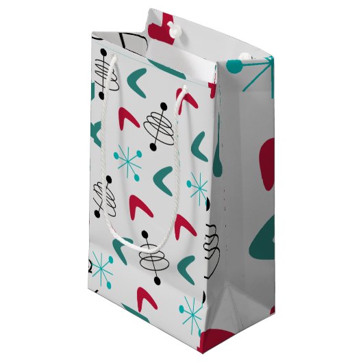 Middeleeuwse moderne atoomboommerken klein cadeauzakje (Voorkant Gekanteld)