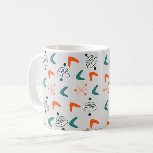 Middeleeuwse moderne atoomboommerken koffiemok (Voorkant links)