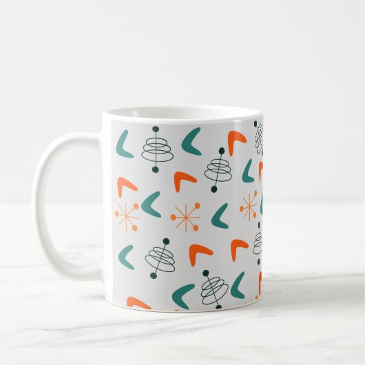 Middeleeuwse moderne atoomboommerken koffiemok (Links)