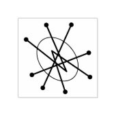 Middeleeuwse, moderne atoommolecule MCM Rubberstempel (Afrduk)