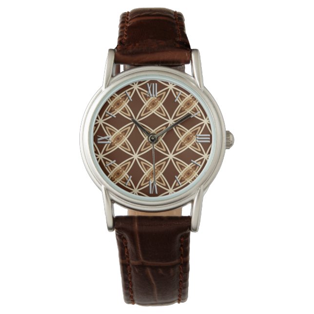 Middeleeuwse moderne atoomprinter - Chocolate Brow Horloge (Voorkant)
