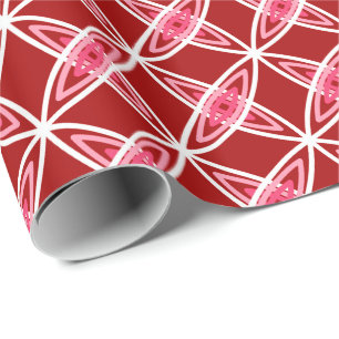 Middeleeuwse moderne atoomprinter - donkerrood cadeaupapier
