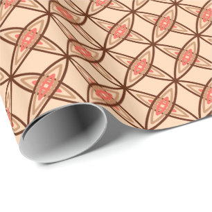 Middeleeuwse moderne atoomprinter - Pastel Peach Cadeaupapier