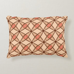 Middeleeuwse moderne atoomprinter - Pastel Peach Decoratief Kussen