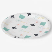 Middeleeuwse moderne atoomsterren papieren bordje (Gekanteld)