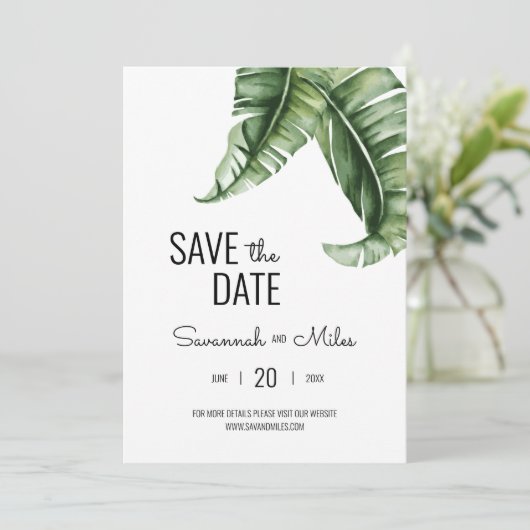 Middeleeuwse moderne bananenbladeren sparen de Dat Kaart (Staand voorkant)