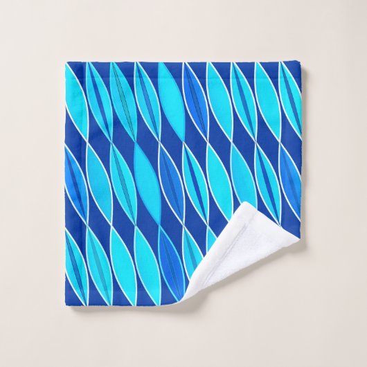 Middeleeuwse moderne bladeren, kobalt en Sky Blue Bad Handdoek (Wasdoekje)