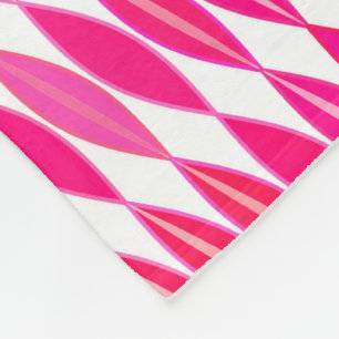 Middeleeuwse moderne bladeren, koraalroze en wit fleece deken