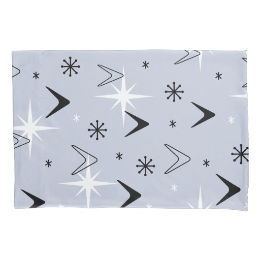 Middeleeuwse moderne boemerangs Silver Blue Kussensloop (Voorkant)