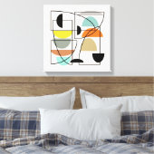 Middeleeuwse moderne "Bowls" Canvas Afdruk (Insitu (Slaapkamer))