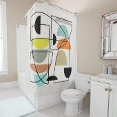 Middeleeuwse moderne "Bowls" Douchegordijn (In situ)