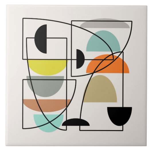 Middeleeuwse moderne "Bowls" Tegeltje (Voorkant)