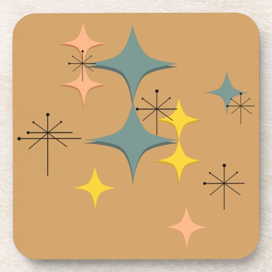 Middeleeuwse moderne Eames Atomic Starbursts Custo Drankjes Onderzetter (Voorkant)