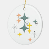 Middeleeuwse moderne Eames Atomic Starbursts Custo Keramisch Ornament (Links)