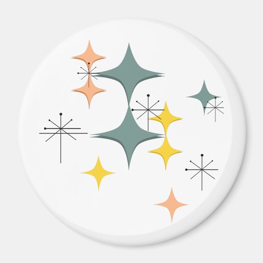Middeleeuwse moderne Eames Atomic Starbursts Custo Magneet (Voorkant)