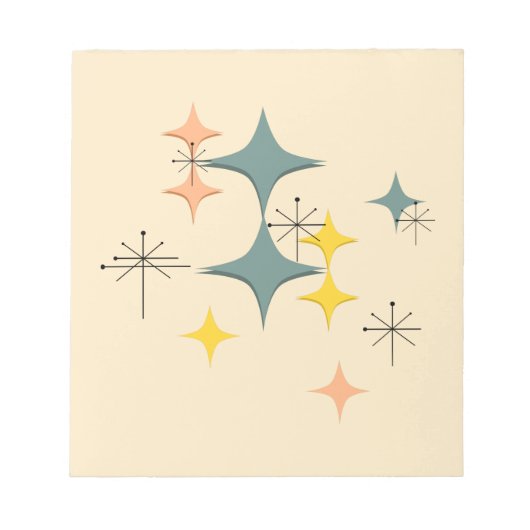 Middeleeuwse moderne Eames Atomic Starbursts Custo Notitieblok (Voorkant)