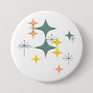 Middeleeuwse moderne Eames Atomic Starbursts Custo Ronde Button 7,6 Cm