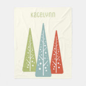 Middeleeuwse moderne kerstbomen op maat fleece deken (Voorkant)