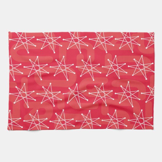 Middeleeuwse moderne Kerstmis, atoomMCM MOD Star Theedoek (Horizontaal)