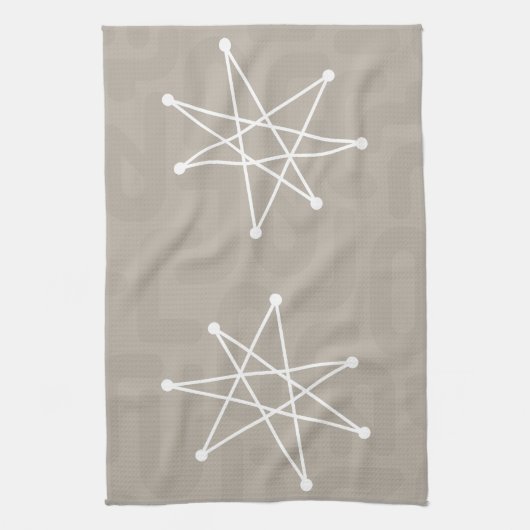 Middeleeuwse moderne Kerstmis, atoomMCM MOD Star Theedoek (Verticaal)