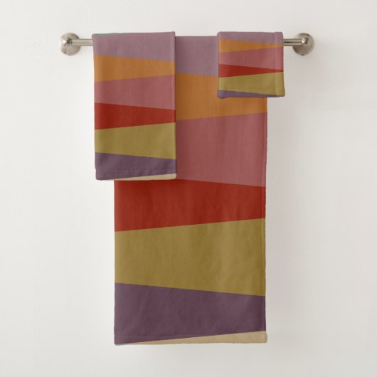 Middeleeuwse moderne kleurrijke driehoeken bad handdoek (Insitu)
