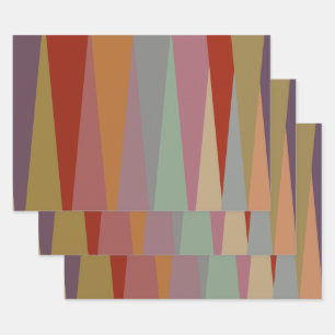 Middeleeuwse moderne kleurrijke driehoeken inpakpapier vel