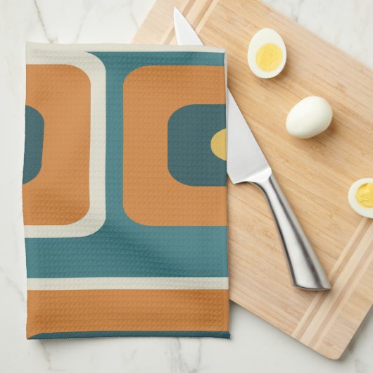 Middeleeuwse moderne lange rechthoeken kleurrijk 1 theedoek (Quarter Fold)