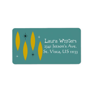 Middeleeuwse moderne ovalen, Starbursts, Gold op B Etiket