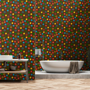 Middeleeuwse moderne polka dot bruine schil en sti behang