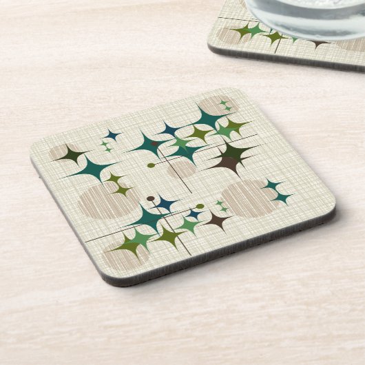 Middeleeuwse moderne Starbursts en Wereldbollen Bier Onderzetter (Linkerzijde)