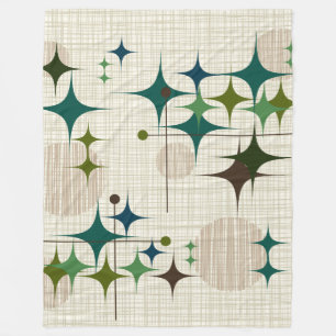 Middeleeuwse moderne Starbursts en Wereldbollen Fleece Deken