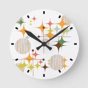 Middeleeuwse moderne Starbursts en Wereldbollen Ronde Klok