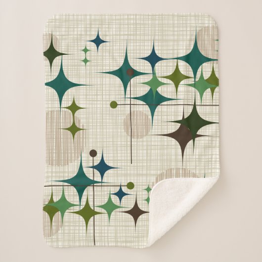 Middeleeuwse moderne Starbursts en Wereldbollen Sherpa Deken (Voorkant)