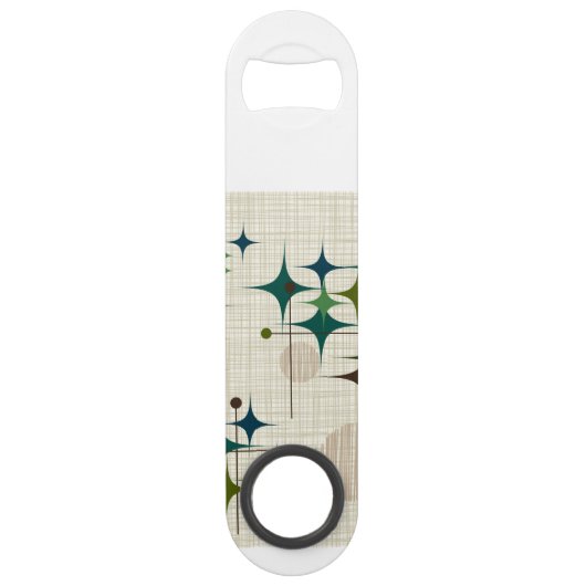 Middeleeuwse moderne Starbursts en Wereldbollen Speed Flessenopener (Achterkant)