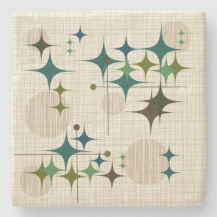 Middeleeuwse moderne Starbursts en Wereldbollen Stenen Onderzetter