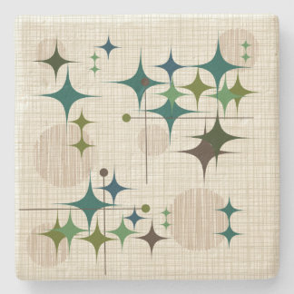 Middeleeuwse moderne Starbursts en Wereldbollen Stenen Onderzetter