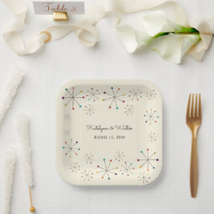 Middeleeuwse moderne,  stijl van retro papieren bordje