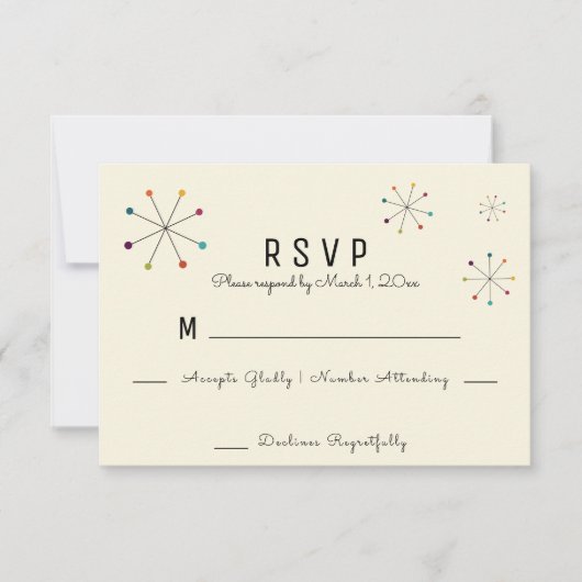 Middeleeuwse moderne,  stijl van retro RSVP kaartje (Voorkant)