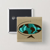 Middeleeuwse moderne Wereldbol Art Button (Voorkant /achterkant)