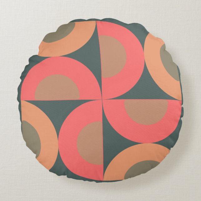 Middeleeuwse moderne zalm en olijven rond kussen (Voorkant)