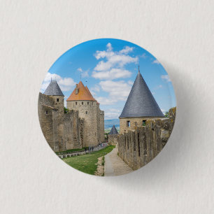 Middeleeuwse muren van Carcassonne Ronde Button 3,2 Cm