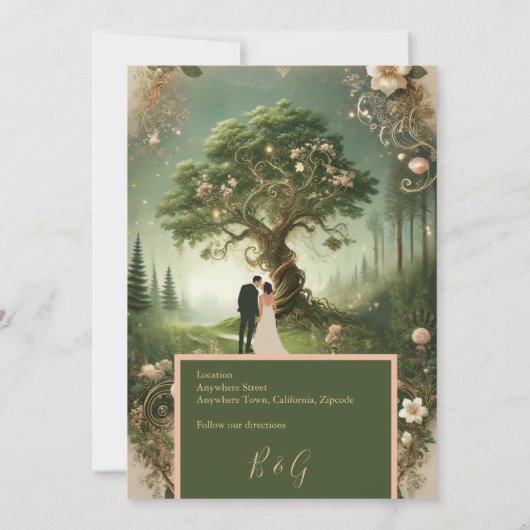 Middeleeuwse mystieke fantasie gravure Datum opsla Kaart (Achterkant)