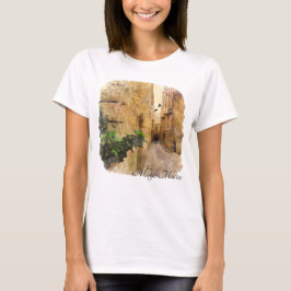 Middeleeuwse Narrow Street Oude Gebouwen Waterverf T-shirt