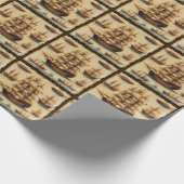 Middeleeuwse piratenschepen cadeaupapier (Hoek)