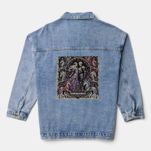 Middeleeuwse print geïnspireerde jas denim jacket