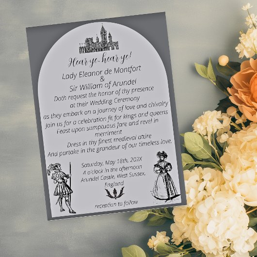 Middeleeuwse Renaissance booggravure bruiloft Kaart